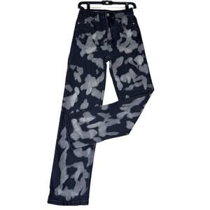 Wild Fable Tie Dye Black Grey Trendy High Rise Straight‎ Jeans Grunge Y2K Size 4